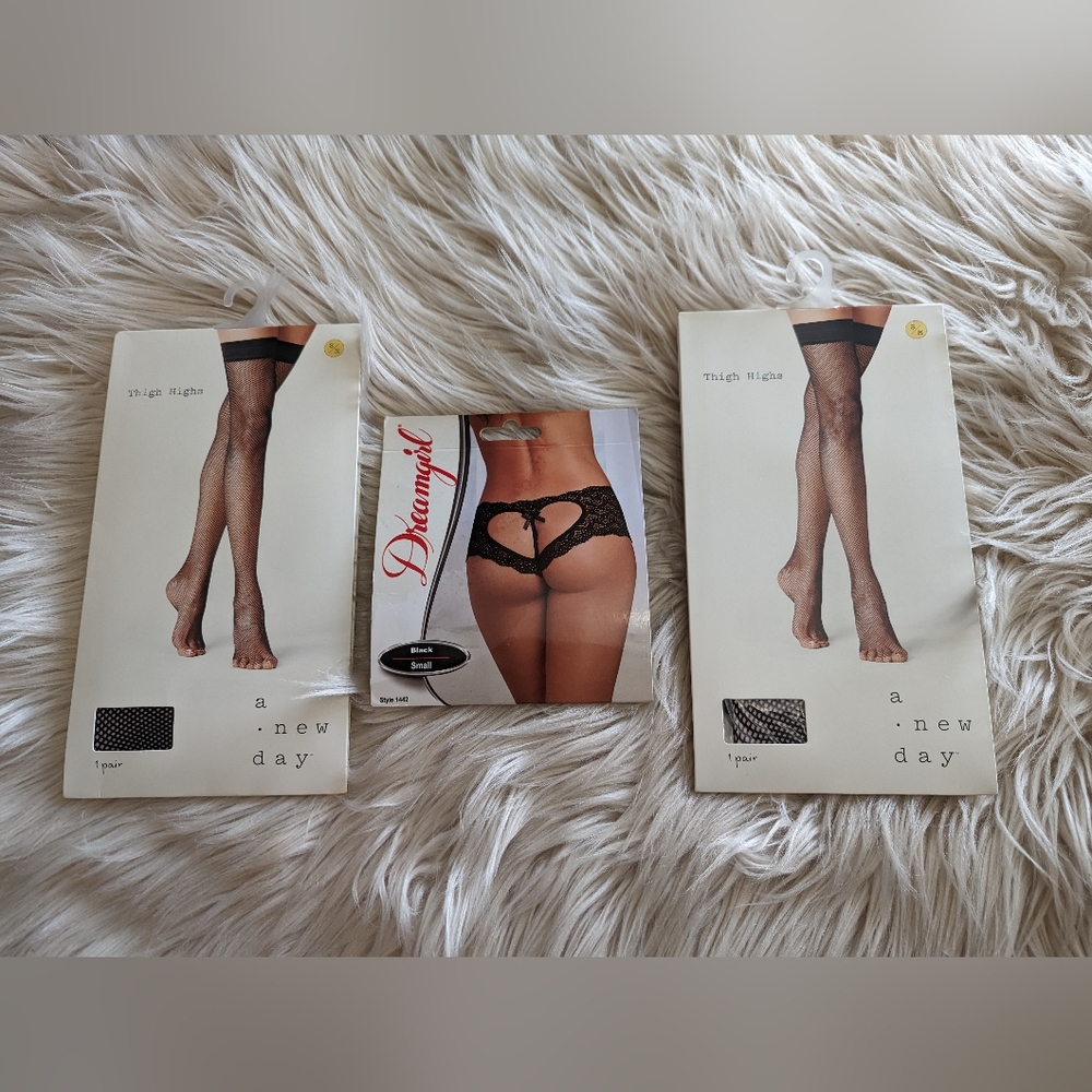 NEW Women's Sexy Underwear With 2 Pks ThighHighs Size Small